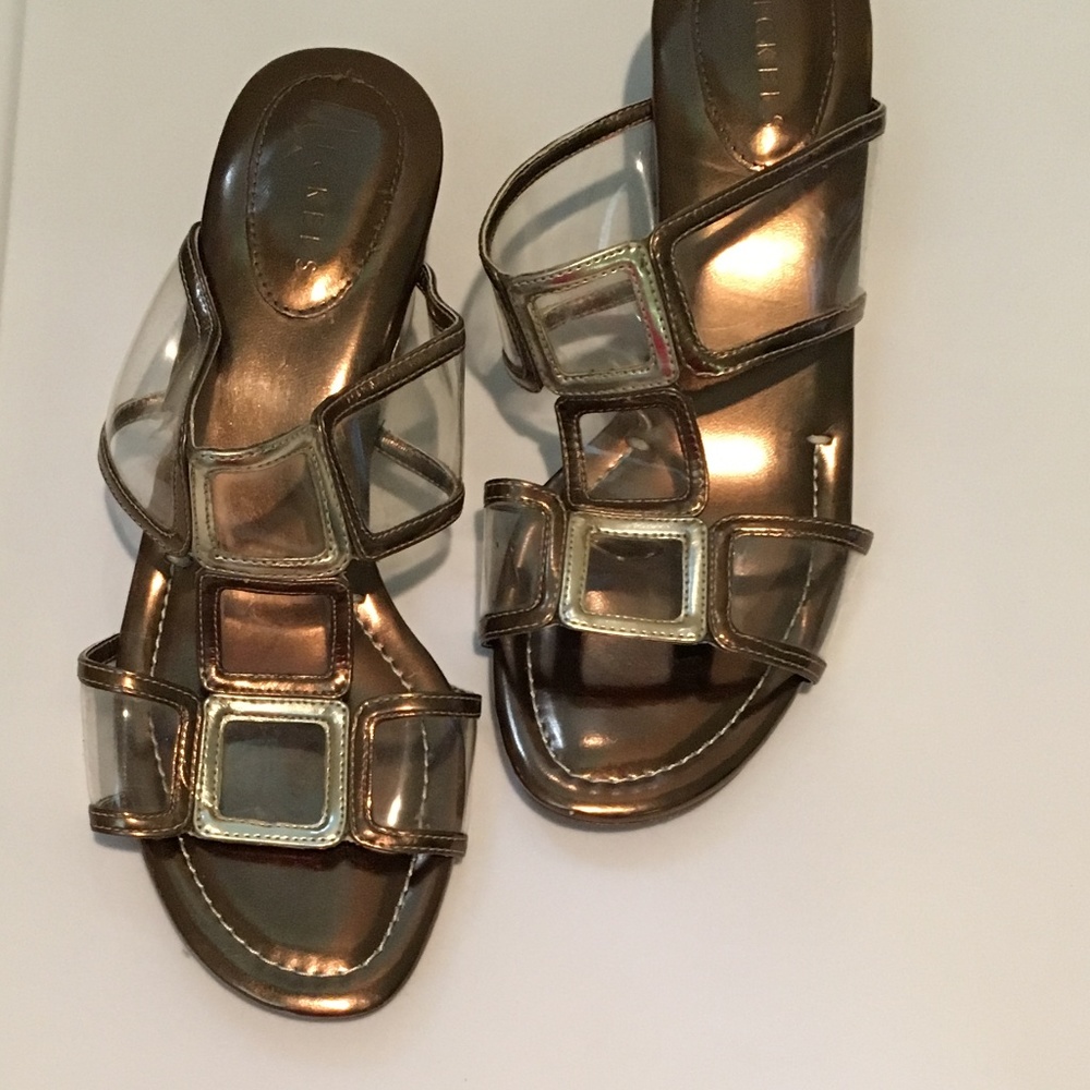 🌷Nickels Gold & Clear Sandal Heels